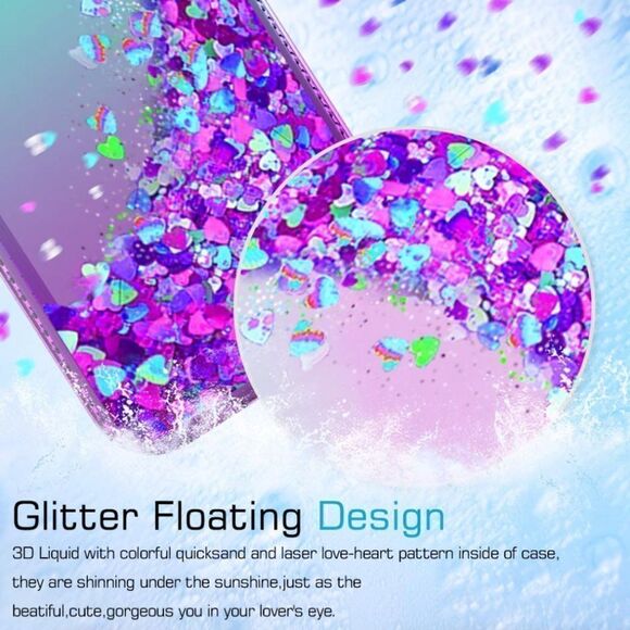 NEWโLeYi iPhone 11 Case W/ 2 Tempered Glass Protectors TealโGlitter - Picture 2 of 10